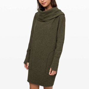 Lululemon Along the Way Dress Heathered Dark Olive